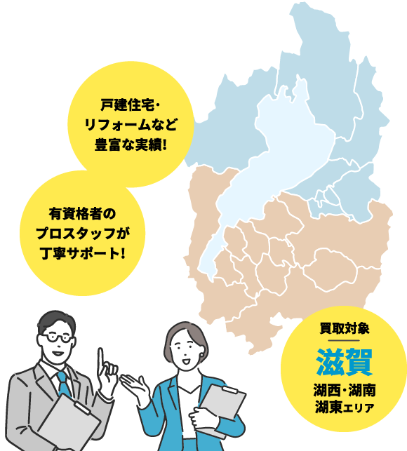 戸建住宅・リフォームなど豊富な実績！有資格者のプロスタッフが丁寧サポート！買取対象・滋賀（湖西・湖南・湖東エリア）